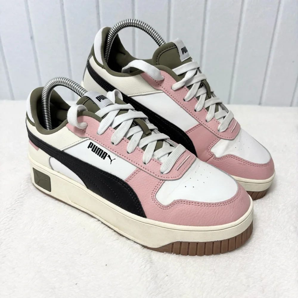Puma Puma Carina Street Platform Sneaker Pink‎ and White Casual Sneakers size 8